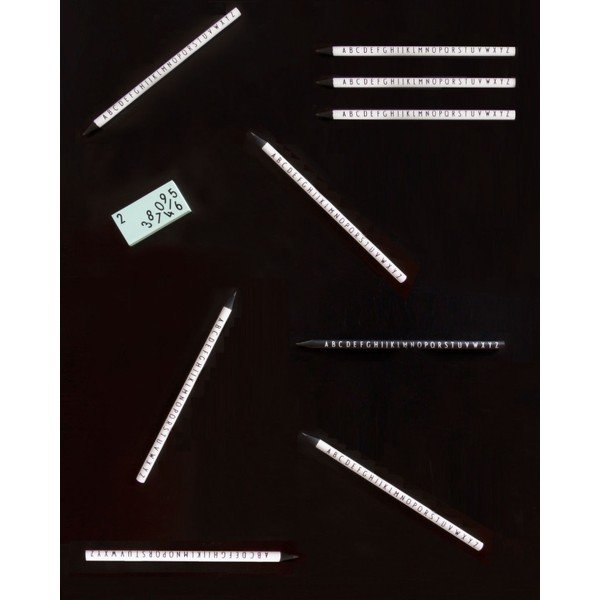 Sada 5 černých tužek Design Letters Pencils-image-2