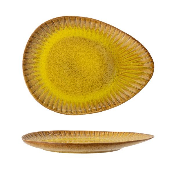 Žlutý servírovací talíř z kameniny Bloomingville Cala, 34 x 25,5 cm-image-2