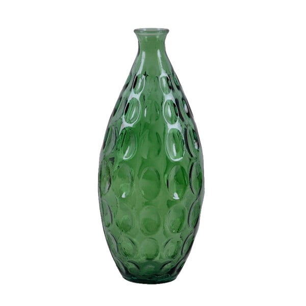 Zelená skleněná váza z recyklovaného skla Ego Dekor Dune, výška 38 cm