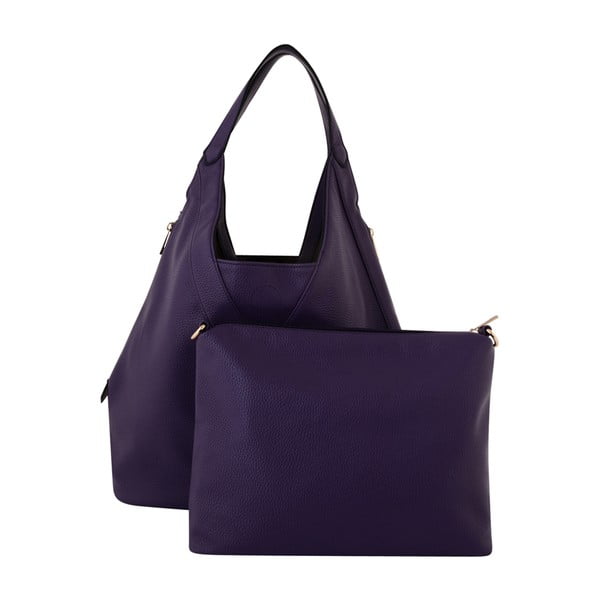 Tmavě fialová kožená kabelka Kris Ana Purple