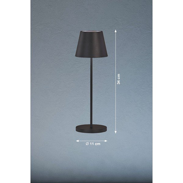 Černá LED stmívatelná stolní lampa s kovovým stínidlem (výška 34 cm) Cosenza 2.0 – Fischer & Honsel-image-2