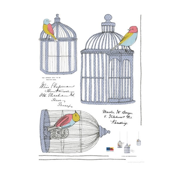 Sada samolepek Ambiance Birds In Cage-image-2