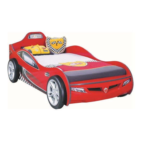Červená dětská postel ve tvaru auta Coupe Carbed Red, 90 x 190 cm