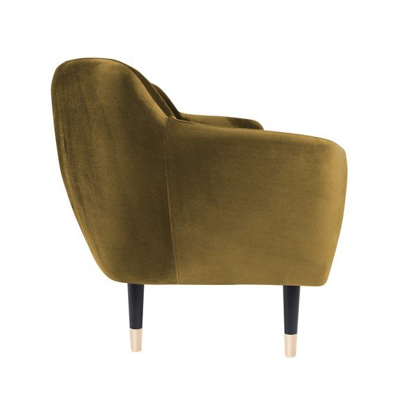Hořčicově žlutá pohovka s černými nohami Mazzini Sofas Benito, 188 cm-image-3