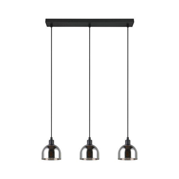 Závěsné svítidlo se skleněným stínidlem v černo-stříbrné barvě Molly – Reality