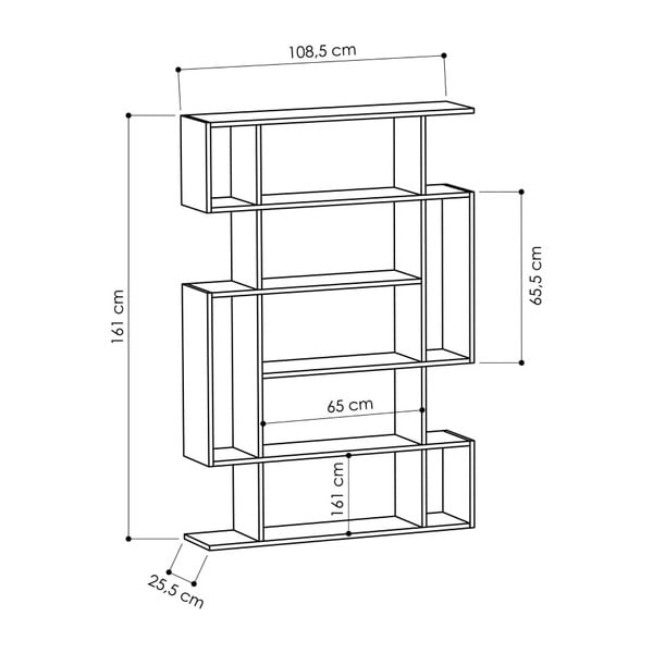 Antracitová/přírodní knihovna v dekoru dubu 108,5x161 cm Mito – Homitis-image-2