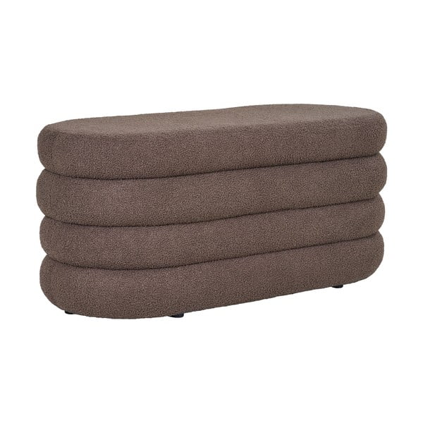 Hnědá lavice z textilie bouclé Dartford – House Nordic-image-3