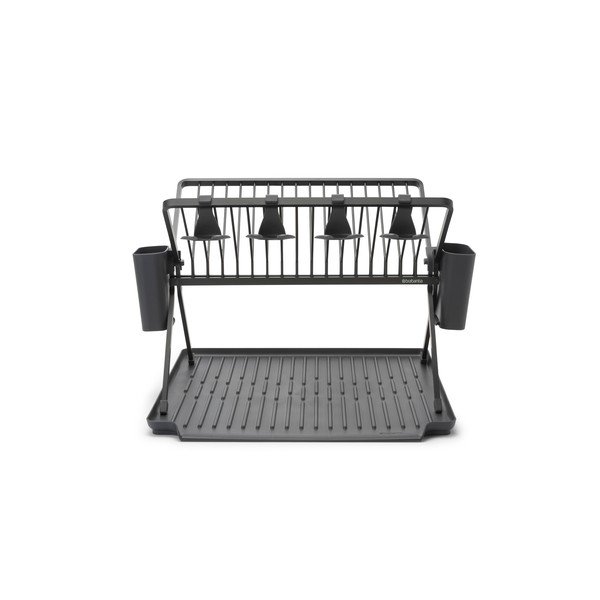Tmavě zelený kovový dvoupatrový odkapávač 42x51 cm – Brabantia