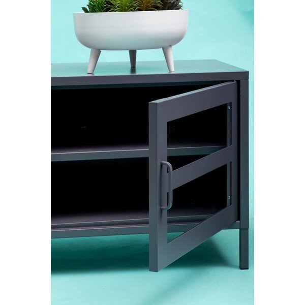 Šedý ocelový TV stolek 150x50x45 cm Acier – Premier Housewares-image-4