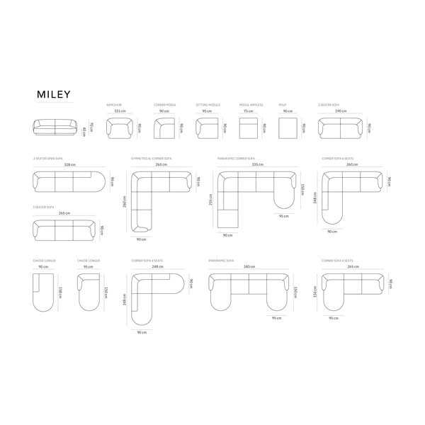 Šedá pohovka 259 cm Miley – Micadoni Home-image-4