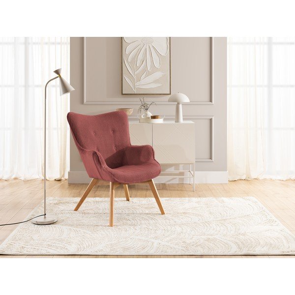 Červené manšestrové křeslo Niko – Ropez-image-4