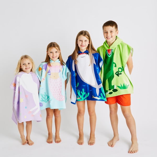 Modré bavlněné dětské pončo Shark – Catherine Lansfield-image-4