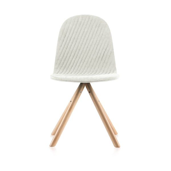Krémová židle s přírodními nohami Iker Mannequin Stripe