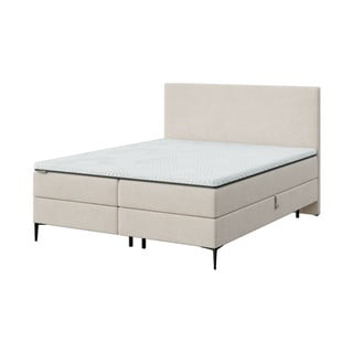 Béžová boxspring postel s úložným prostorem 160x200 cm Bufo – MESONICA