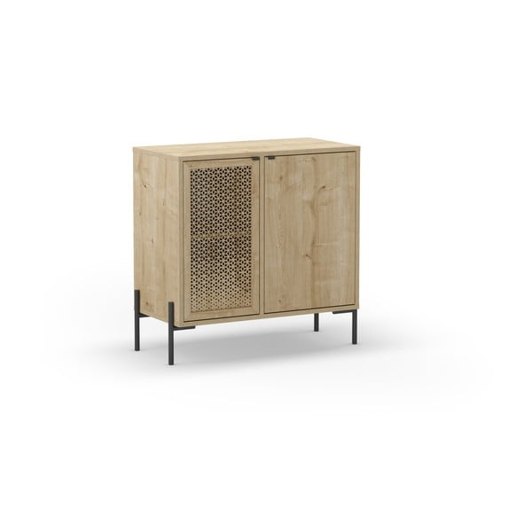 Nízká komoda v dekoru dubu v přírodní barvě 80x80 cm Inca – Marckeric-image-2