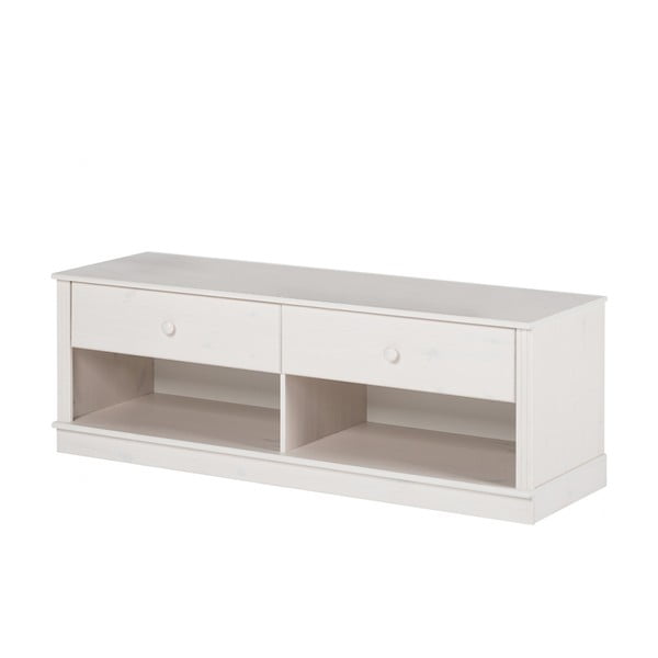 Bílý TV stolek z borovicového dřeva 137x47 cm Anita – Støraa-image-2