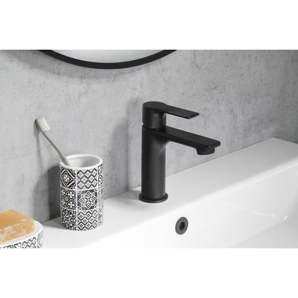 Matně černá stojánková umyvadlová baterie Pax – Sapho-image-1