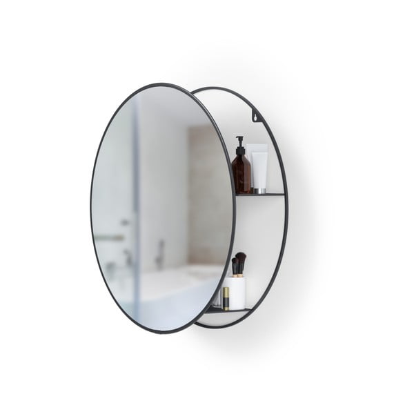 Nástěnné kosmetické zrcadlo s poličkou  ø 57 cm Circo – Umbra