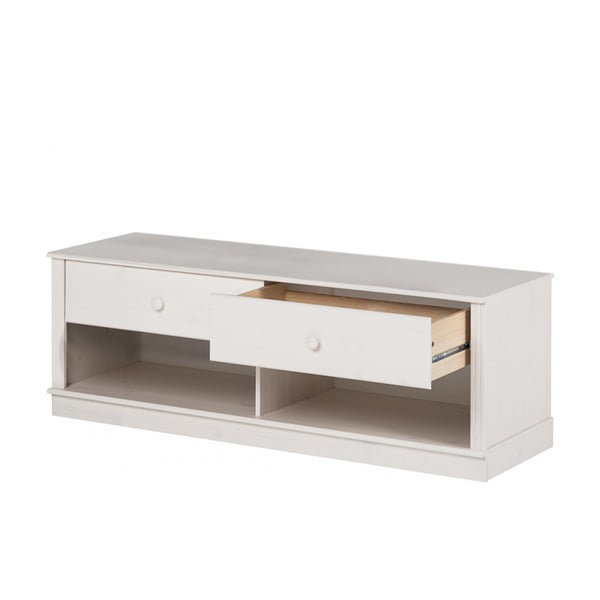 Bílý TV stolek z borovicového dřeva 137x47 cm Anita – Støraa-image-3