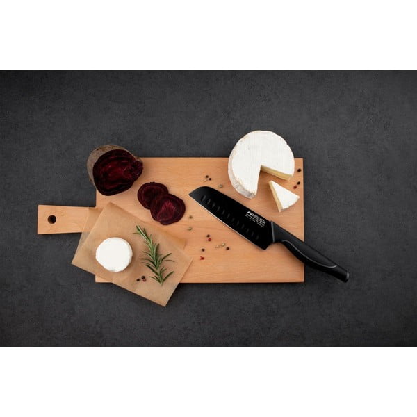 Černý nerezový nůž santoku Nirosta Wave-image-1