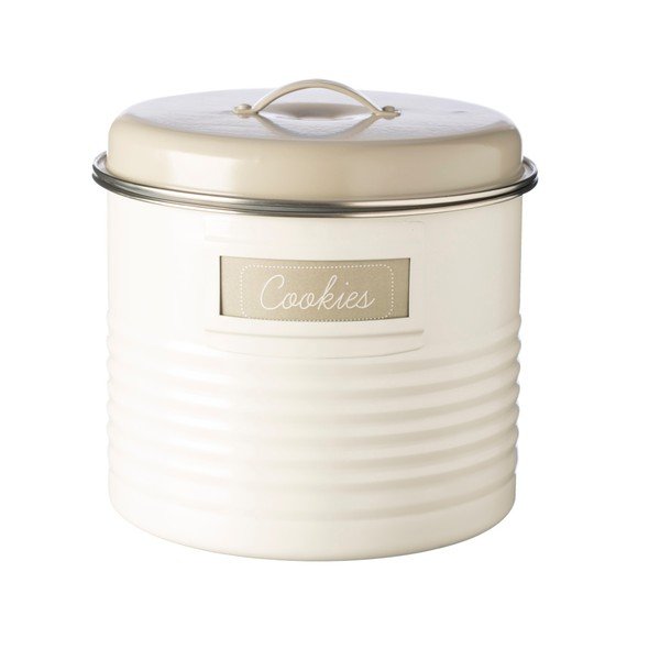 Bílá dóza s šedým víkem Typhoon Vintage Americana, 19 cm