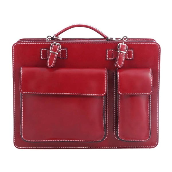 Červená pánská kožená taška Luciano Calboni Lorenza