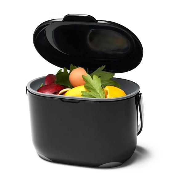 Černo-šedá nádoba na kompostovatelný odpad Addis Caddy, 2,5 l-image-1