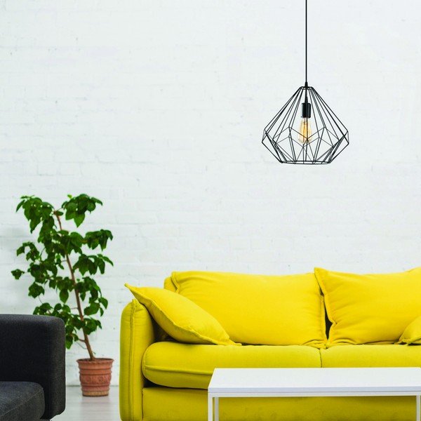 Černé závěsné svítidlo s kovovým stínidlem ø 37 cm Diamond – Opviq lights-image-1