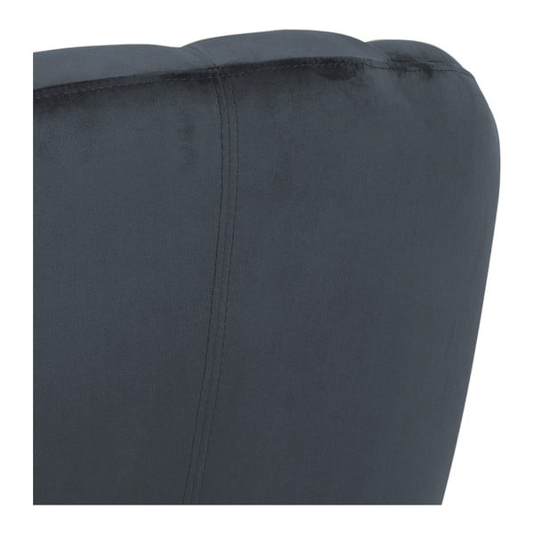 Tmavě šedé sametové křeslo Actona Daniella-image-2