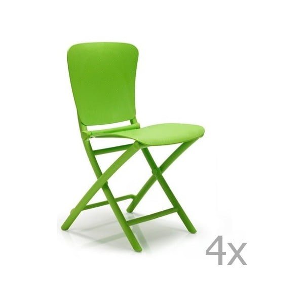 Sada 4 zelených zahradních židlí Nardi Zac Classic