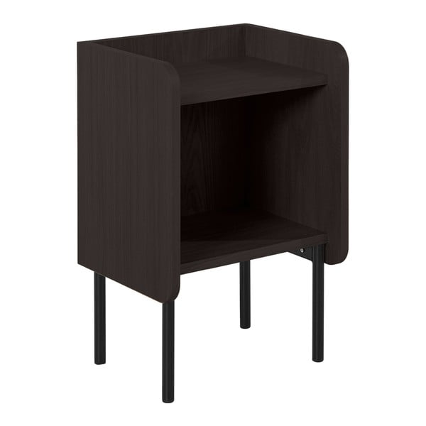 Černý noční stolek v dekoru dubu s poličkami Wrap – Bonami Selection-image-2