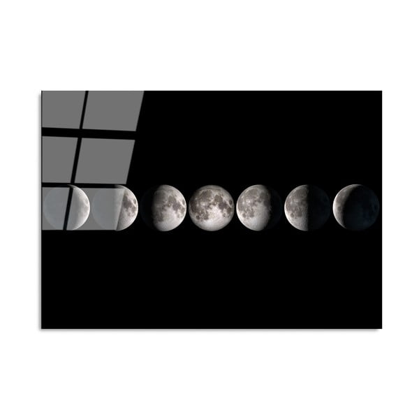 Skleněný obraz 100x70 cm Moon Phases – Wallity