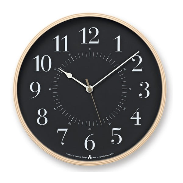 Tmavě šedé nástěnné hodiny Lemnos Clock AWA, ⌀ 25,4 cm