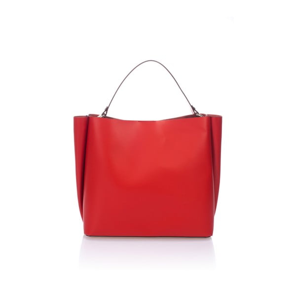 Červená kožená kabelka Giulia Massari Crumla