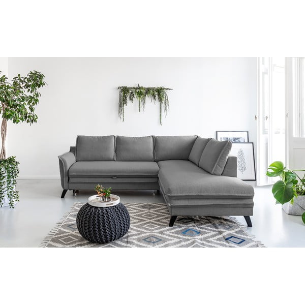 Šedá rozkládací rohová pohovka Miuform Charming Charlie L, pravý roh-image-1