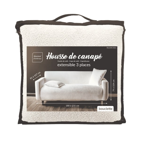 Krémový 3místný napínací potah na pohovku Laina – douceur d'intérieur-image-3