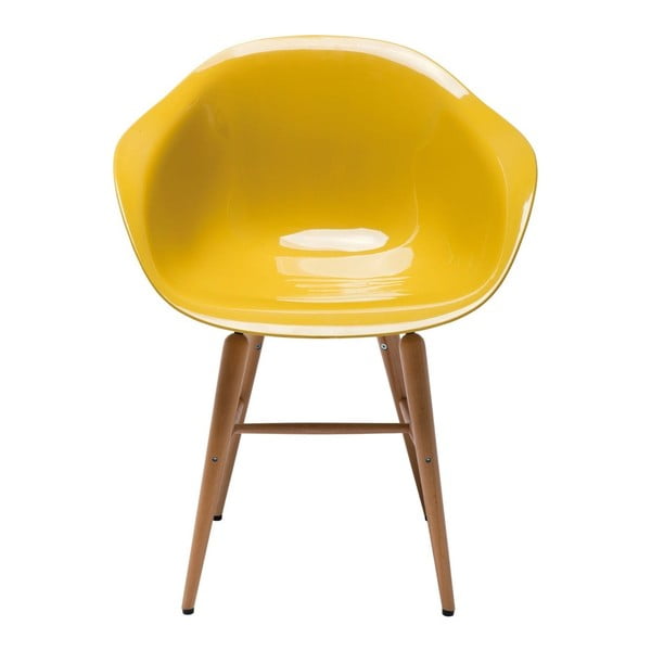 Sada 4 žlutých jídelních židlí Kare Design Forum Armrest