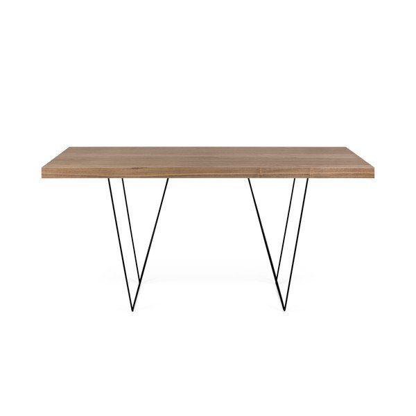 Hnědý stůl s černými nohami TemaHome Multi, 180 x 77 cm