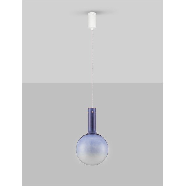 Modré skleněné LED stmívatelné závěsné svítidlo ø 25 cm Nostos – Nova Luce-image-3