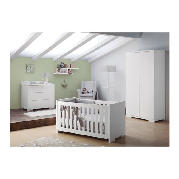 Bílá dětská postýlka přestavitelná na jednolůžko Núvol Blanca, 140 x 70 cm-image-2