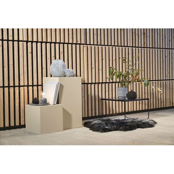 Černý konferenční stolek s deskou v dekoru mramoru 60x60 cm Gorm – Villa Collection-image-4