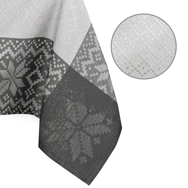 Šedý vánoční ubrus AmeliaHome Saintes, 180 x 140 cm-image-2