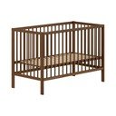 Hnědá postýlka z bukového dřeva s nastavitelnou výškou 60x120 cm Dino – Vipack