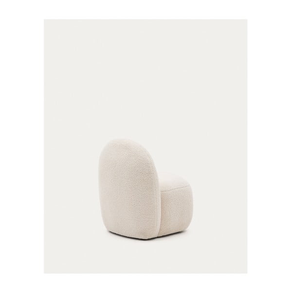 Bílé dětské křesílko z textilie bouclé Bucky – Kave Home-image-3