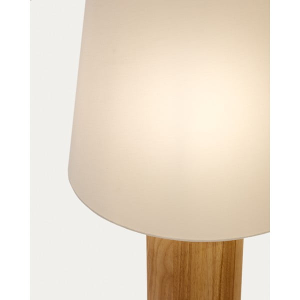 Stojací lampa s textilním stínidlem v bílo-přírodní barvě (výška 110 cm) Marga – Kave Home-image-4
