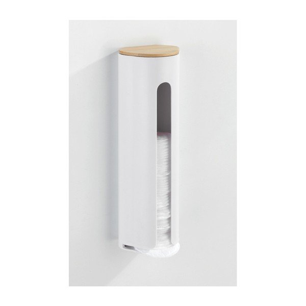Bílý nástěnný zásobník na čistící tampony Wenko Laresa-image-2