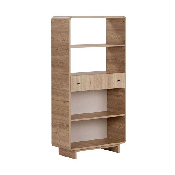 Knihovna v dekoru dubu ve světle přírodní barvě 78x153x34 cm Senza – Nordure