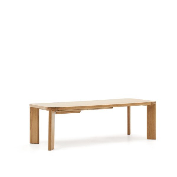 Rozkládací jídelní stůl s přídavnou deskou s deskou v dubovém dekoru 100x240 cm Jondal – Kave Home