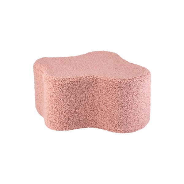 Růžový dětský puf z textilie bouclé Cloud – Wigiwama