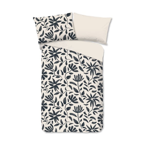 Černé/béžové bavlněné povlečení na jednolůžko 140x200 cm Emilia – Good Morning